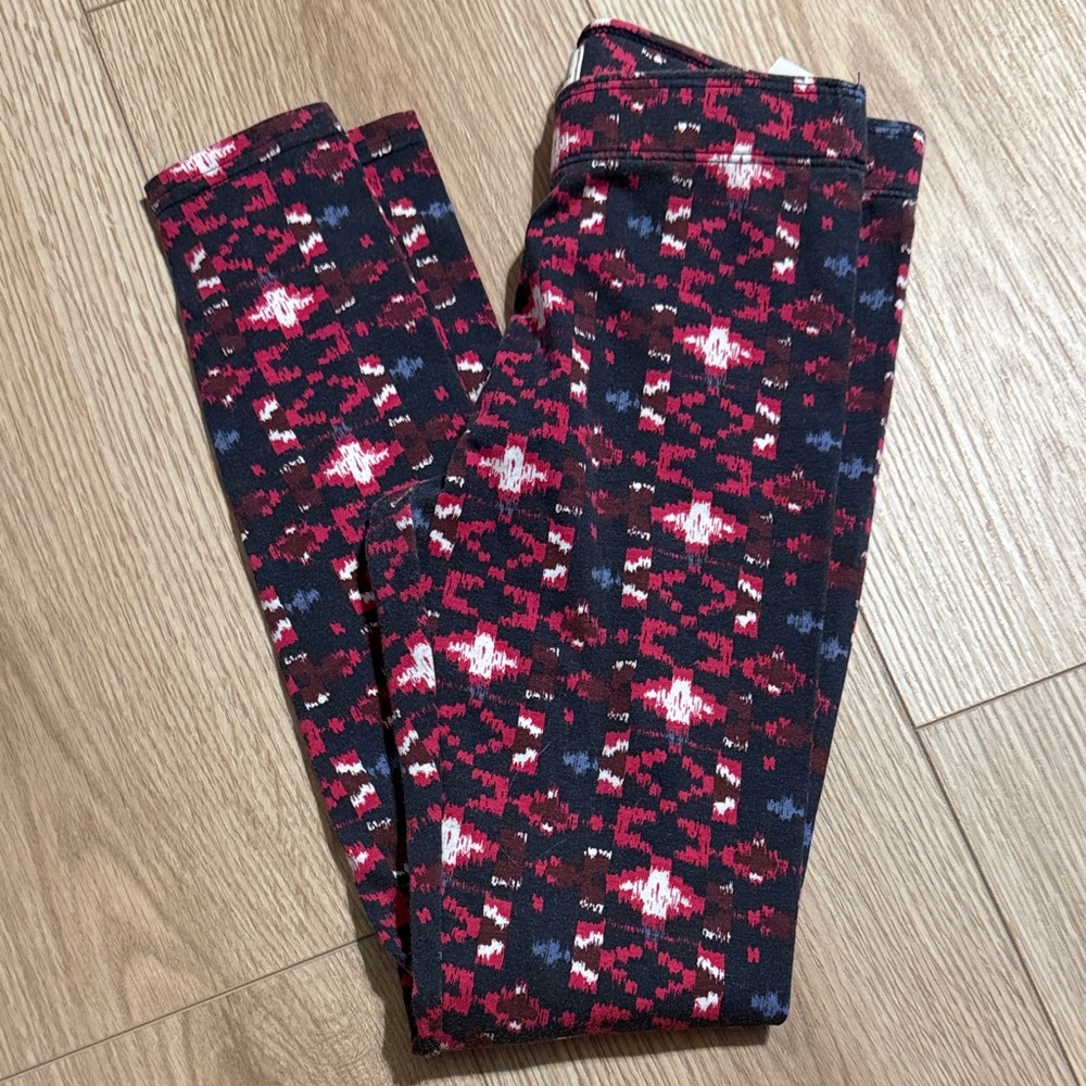 Abercrombie Kids Blue Red Patterned Leggings